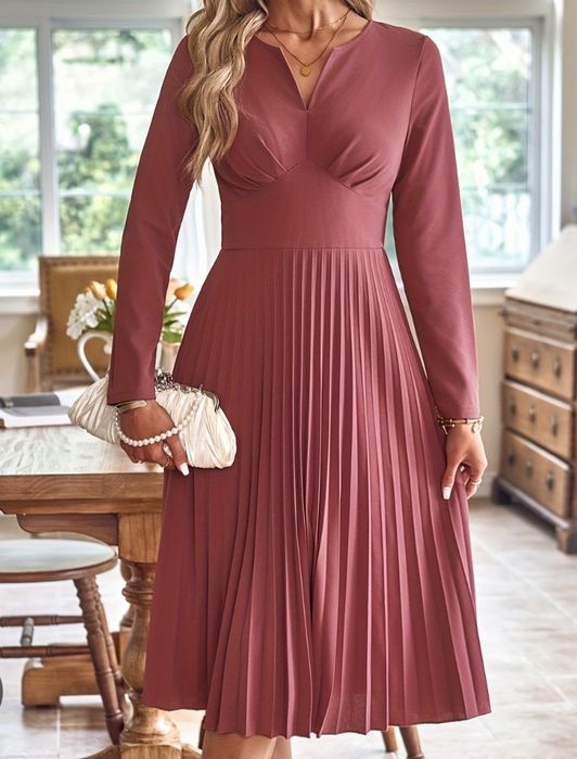 Rochie eleganta dama albastru si roz