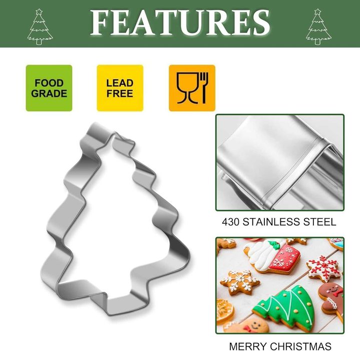 Forme pentru prăjituri de Craciun, Set de 3,4 sau 9, inox