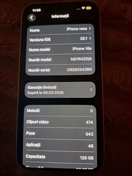 Iphone 16 e alb.