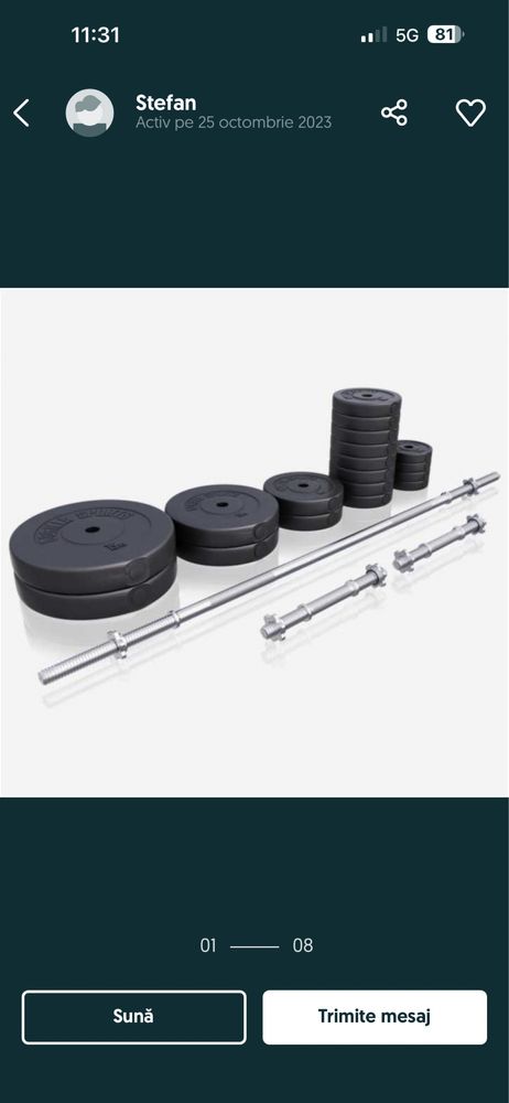 Set gantere si haltera noi Germany 100 kg pret promo 700 ron