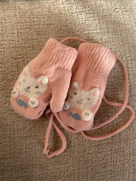 Варежки десткие для девочки на 1-2 годика