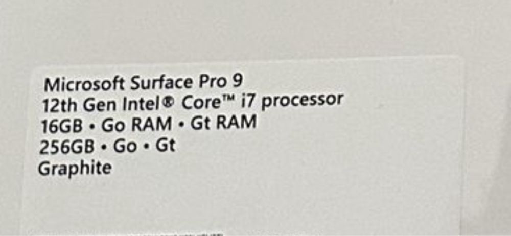 Microsoft surface pro 9 graphite