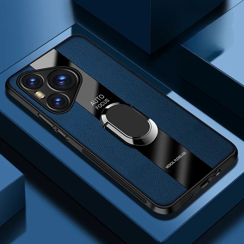 Huawei Pura 70 Pro / 70 Utra / 70 /PORSCHE Кожен кейс с пръстен магнит
