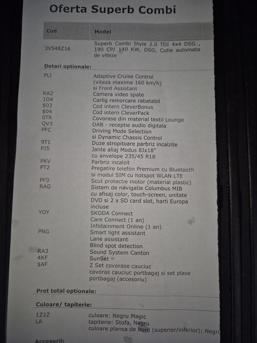 Skoda Superb Break Style 4X4 2018 DSG 190 cp Diesel