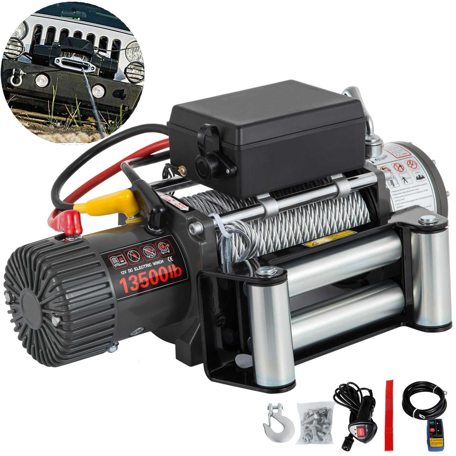 Troliu 12V 13500LBS AUTO / PLATFORMA 12V (6.2T) + 2 Telecomenzi NOU