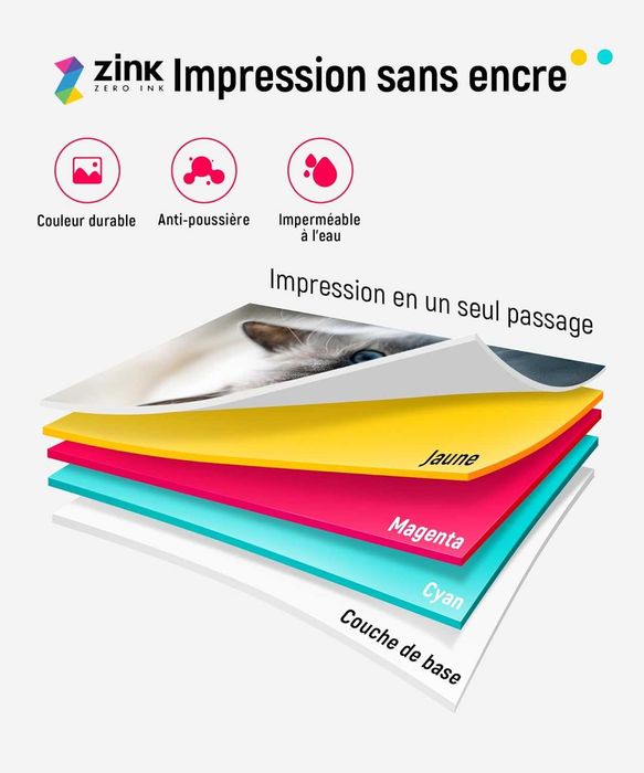 Джобен фотопринтер Liene (за снимки-стикери, с 50 листа)