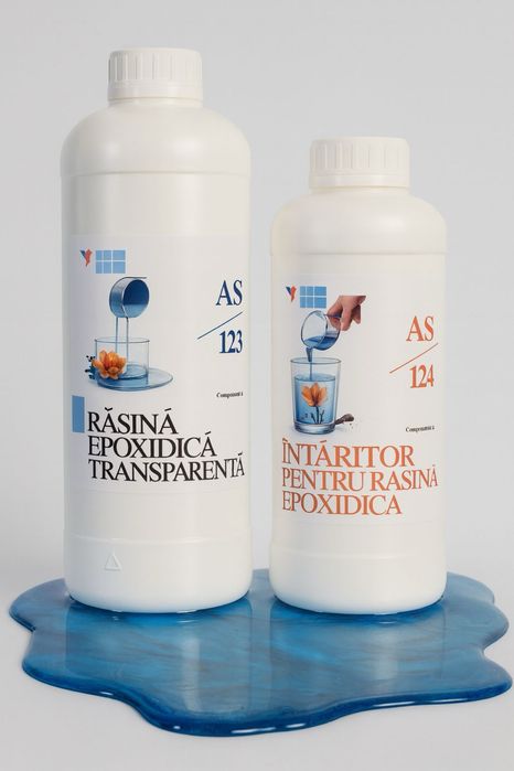 rășină epoxidică – pigmenți, pudră colorată, cutii metalice