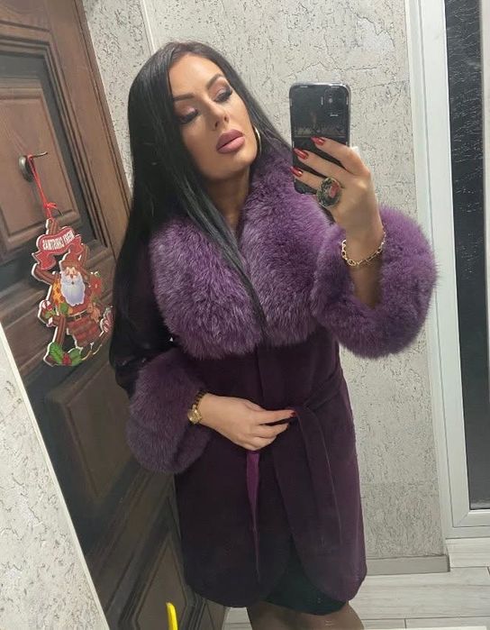 Палто с яка от ест косъм