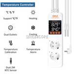 Termostat digital Pymeter cu 2 senzori pentru reptile, acvariu, terari