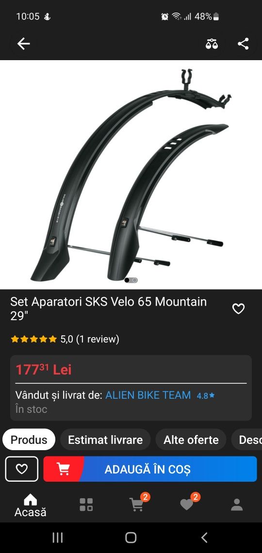 Set Aparatori Pentru Biciclete SKS Velo 65 Mountain 26"-29"