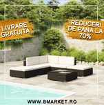 Set mobilier gradina/terasa Canapea/Coltar cu perne 6 piese si masa