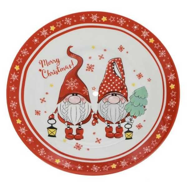 Поднос Mercado Trade, 2 нива, Дядо Коледа и гномчета, Стъкло