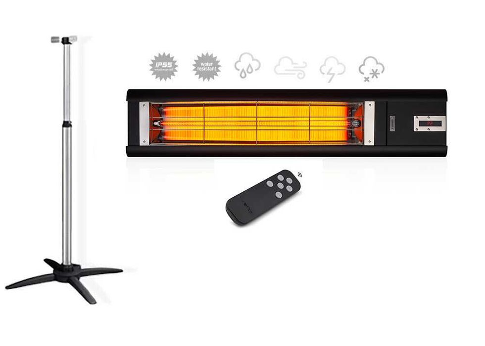 Incalzitor Veito Aeor S 2,5kW, fibra Carbon, Aluminiu, 2 trepte, IP55