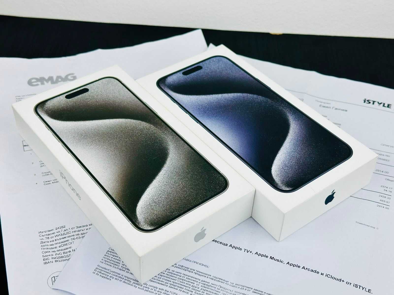 НОВ! Apple iPhone 15 Pro Max 256GB White / Blue Titanium 2г. Гаранция