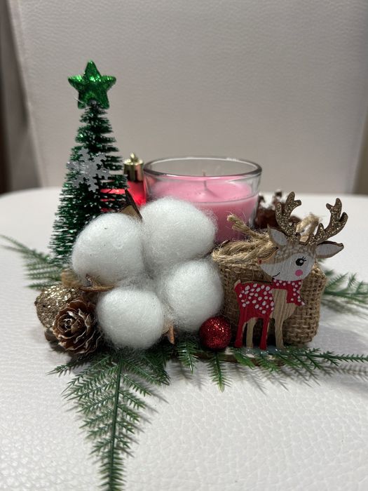 ръчно изработена коледна свещ