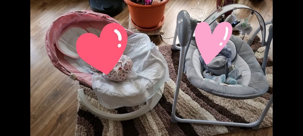 Leagăn electric cu muzica - gri