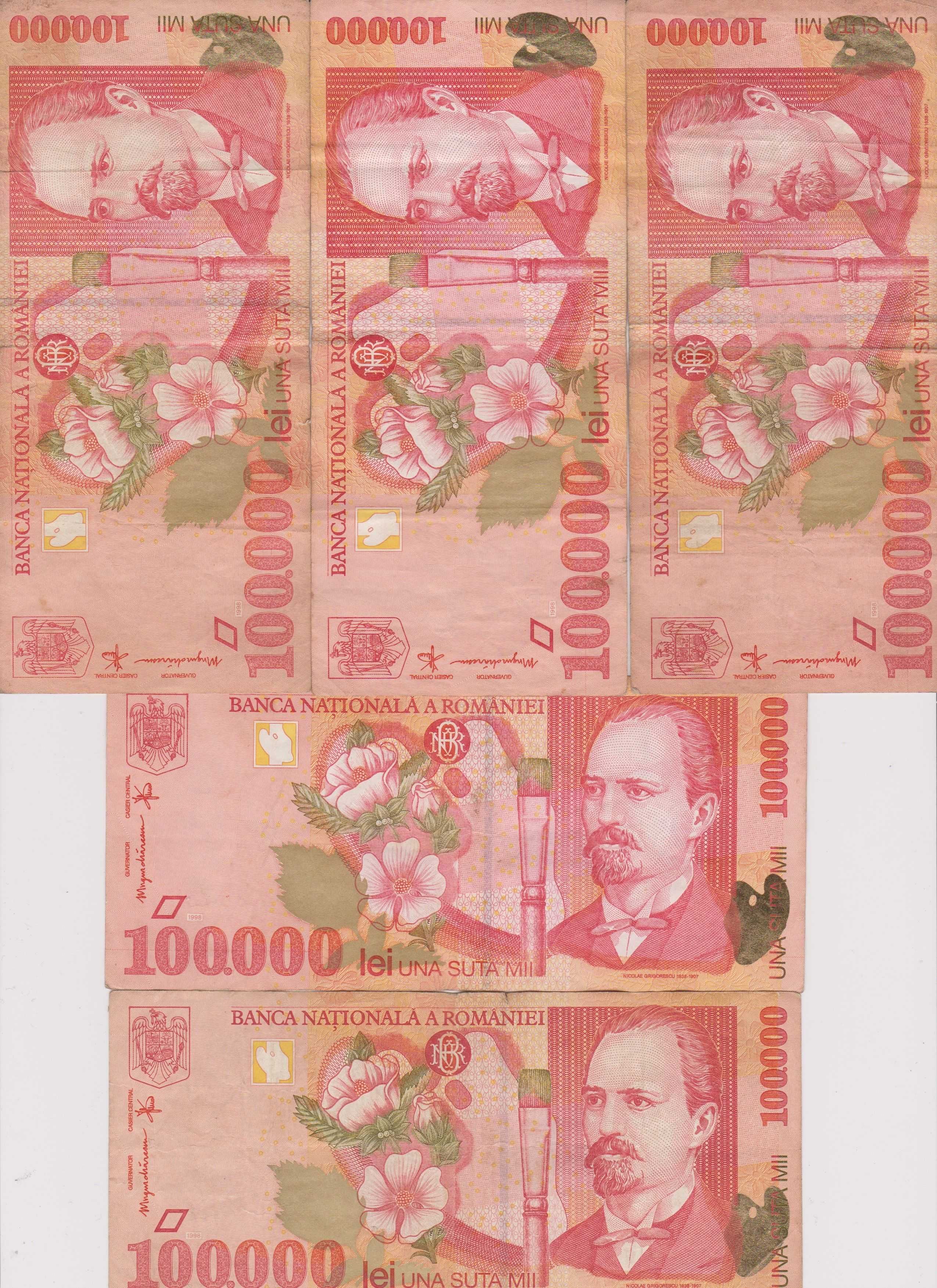 Lot 23 bancnote 100000 lei - 1998 - P-110 - circulate
