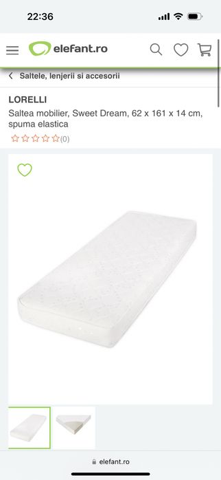 Vand Saltea pătuț Lorelli 62x161x14 cm aproape noua