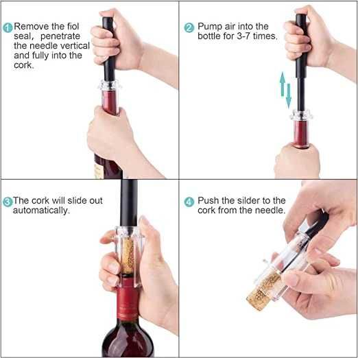 TIROSS POMPA TIRBUSON cu ac deschidere dop STICLA DE VIN - manuala nou