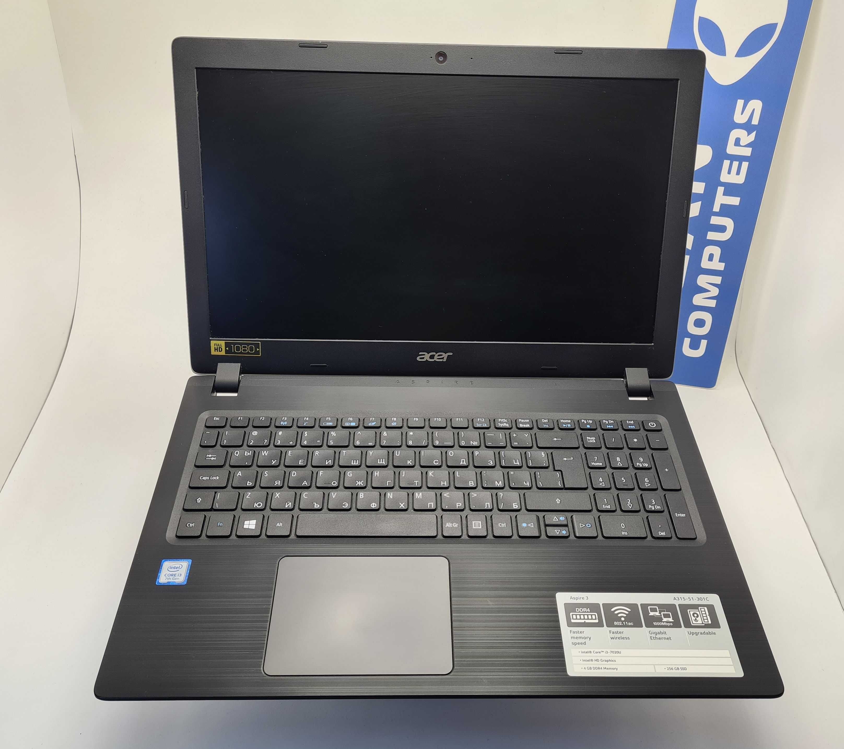 Acer Aspire  A315-51  i3 7020U/8GB/256SSD/Full HD