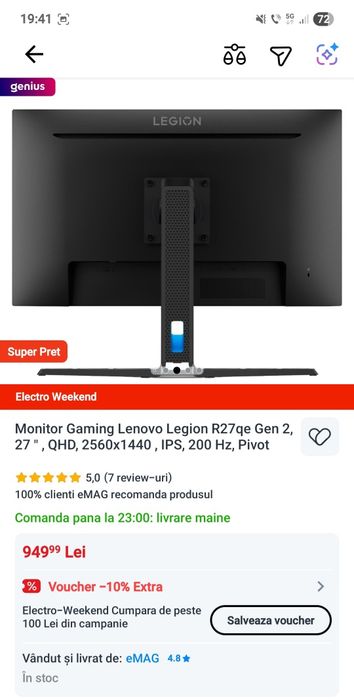 Monitor Gaming Lenovo Legion R27