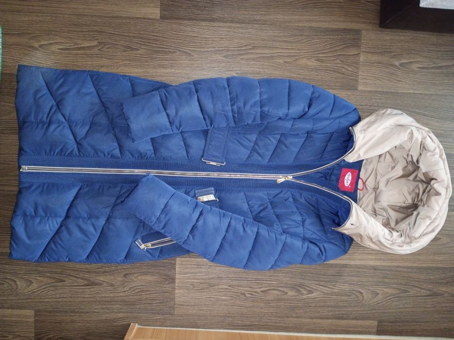 Пуховик зимний синий