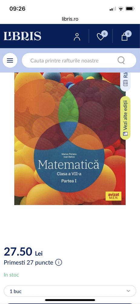 Matematica manual clasa  a 7a VII-a  semestru I si II