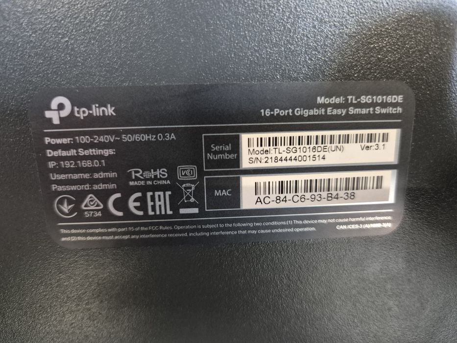Switch Tp link TL-SG1016DE