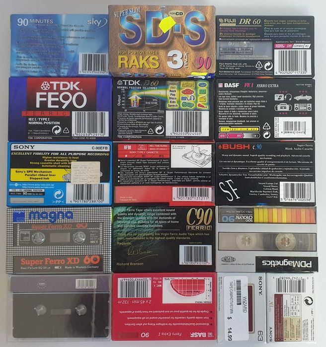 Vand casete noi sigilate vintage, pret pe bucata Agfa, TDK, Sony, Basf