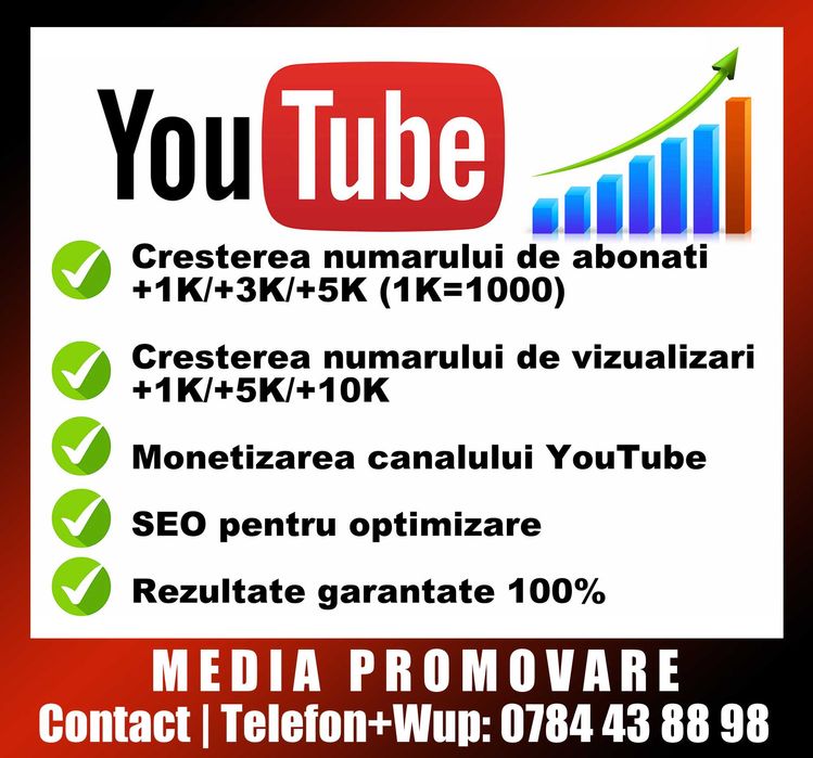 Promovare YouTube si Monetizare, Rezultate Garantate!