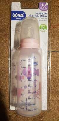 Wee Baby бебешко шише Класик, 250 мл., със силиконов биберон 0-6 мес.
