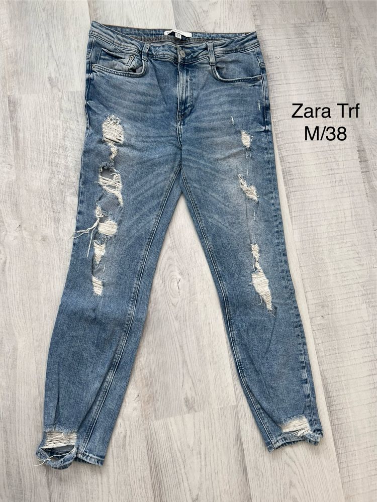 Blugi dama Zara,Bershka,H&M, marime M/38, albastri/negri