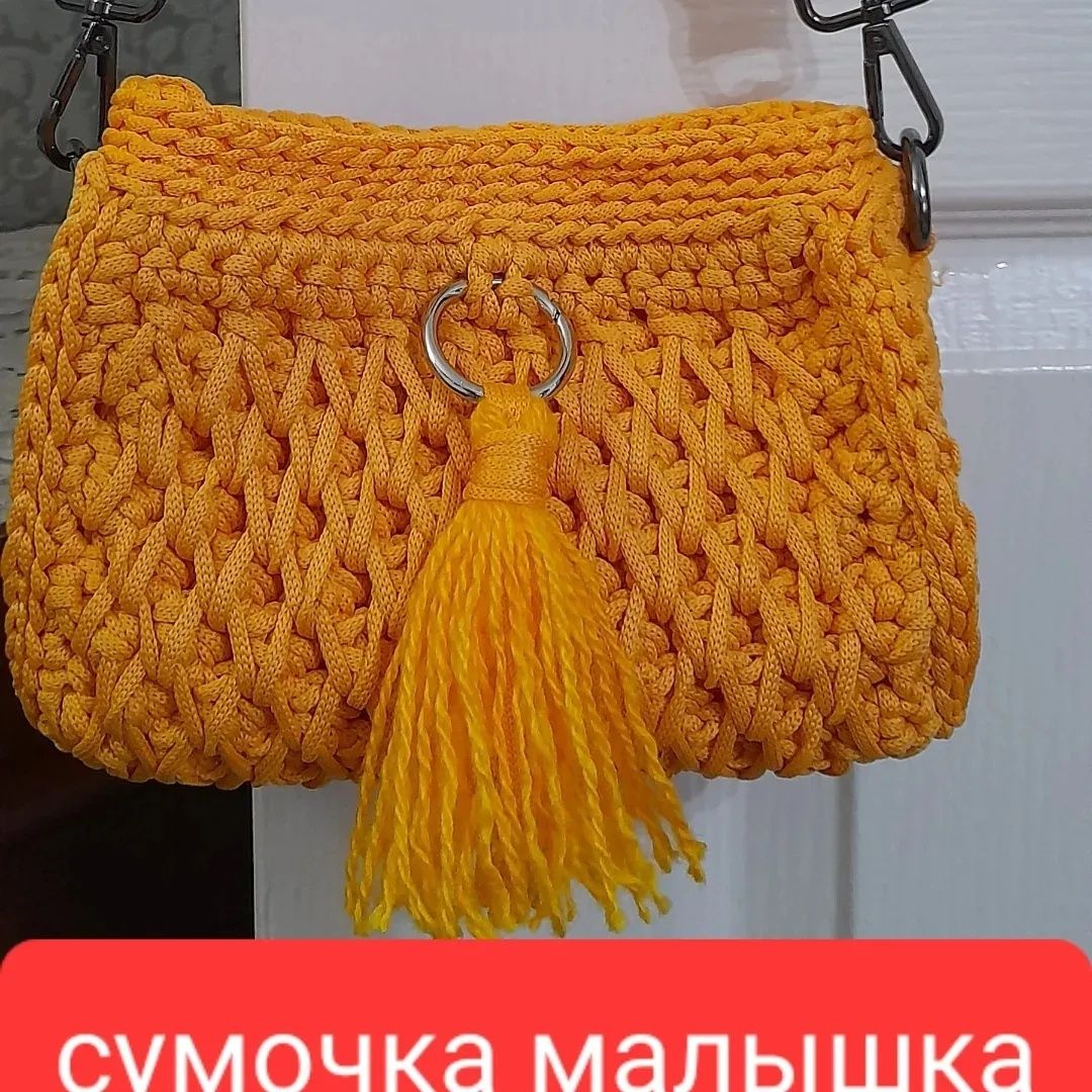 Вязанные сумочки крючком из полиэфирного шнура