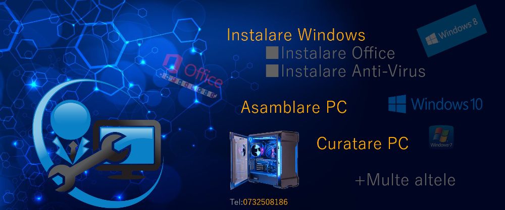 Service PC, Instalare Windows, Curatare PC, Retele Internet