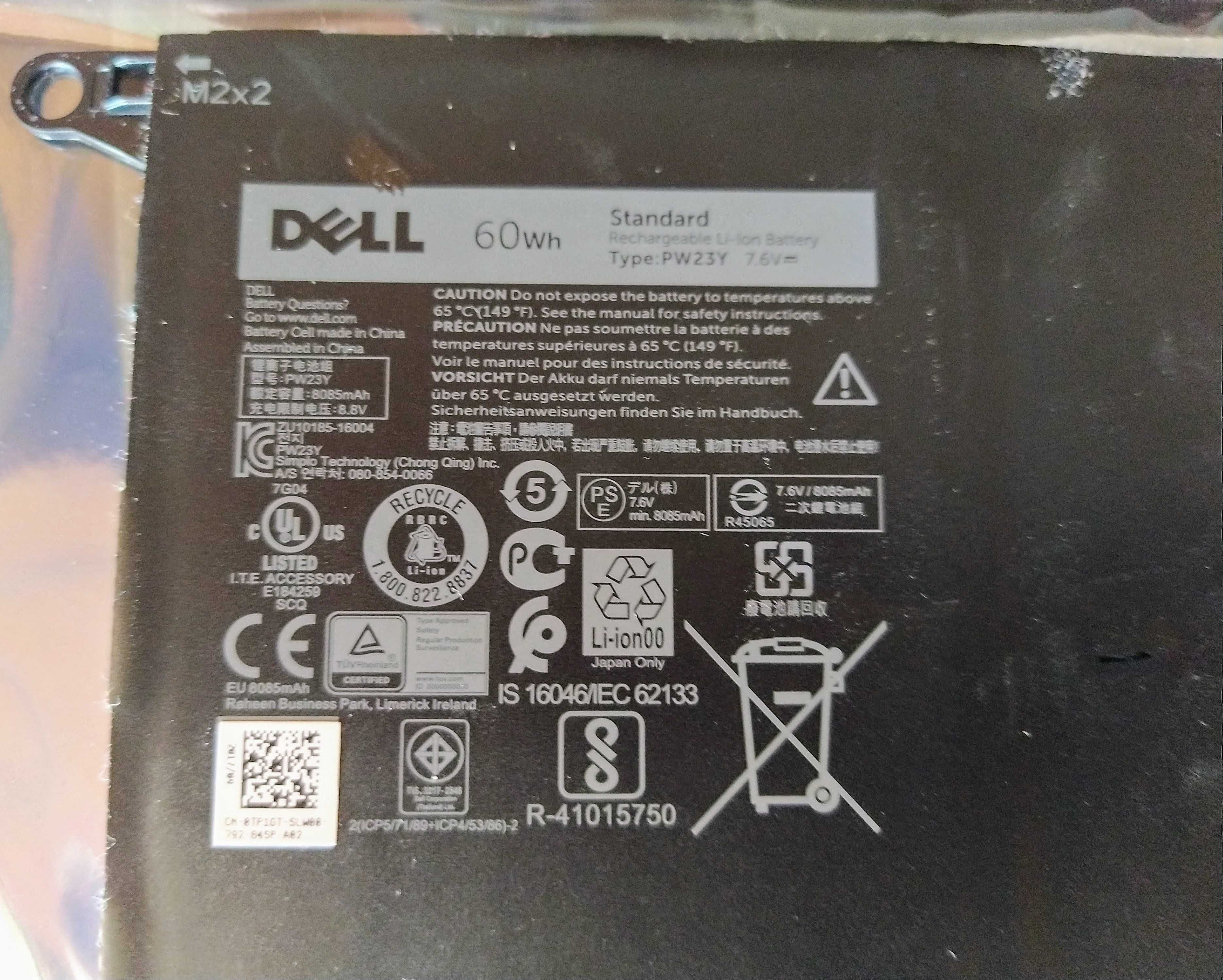 Acumulator laptop Dell XPS 13 9360 PW23Y, Incarcator Dell 65W si USB-C