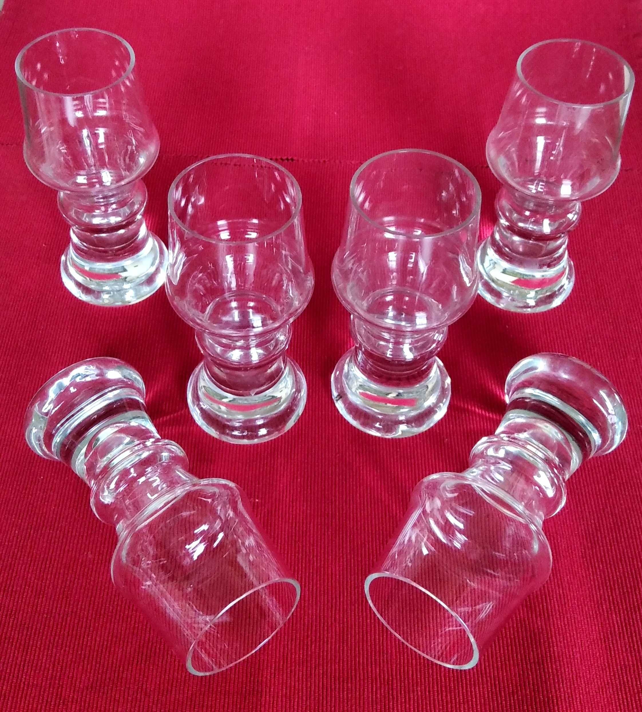 Два комплекти стъклени чаши и ордьовър от масивно пресовано стъкло