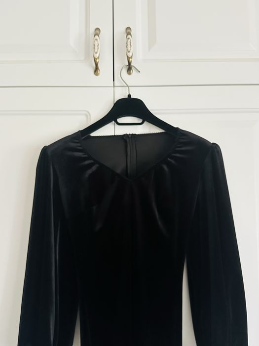 Rochie eleganta neagra din catifea , masura S