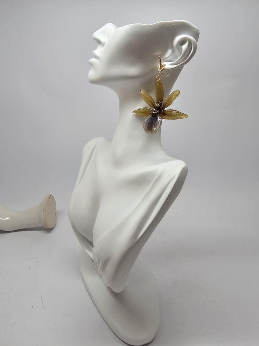 Обеци с естествен цвят на орхидея Камбрия.

Естествен цвят на орхидея