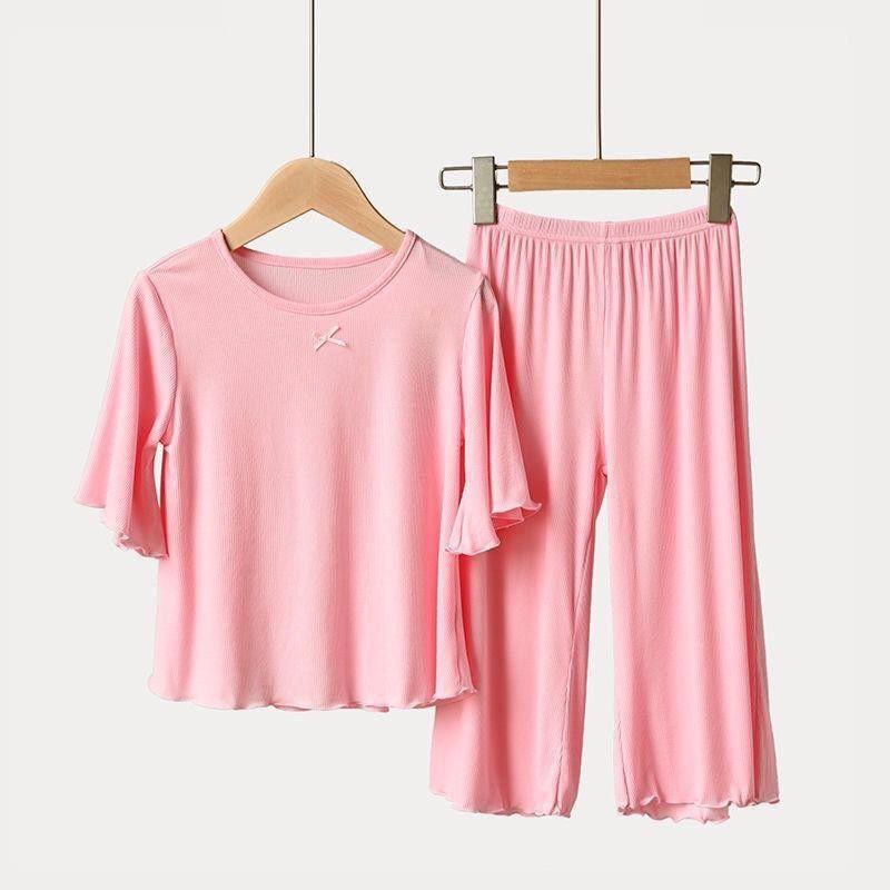 Пижама для девочек из вискозы розовая 3-10 лет