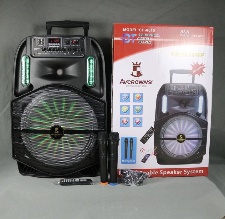 Колонка AVCROWNS, с двумя караоке и пультом в комплекте.