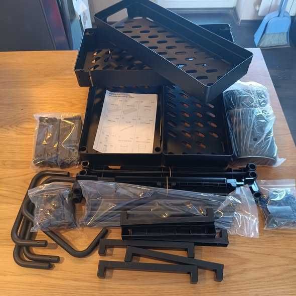 Комплект от 2 бр Органайзер за кухня, с 4 куки и 2 чашки – черен