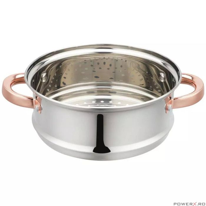 Set de 4 piese, oala pentru fiert cu abur, inox, diametru 20 cm,