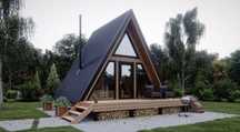 Vindem cabane tip A-frame la cheie - roșu - gri