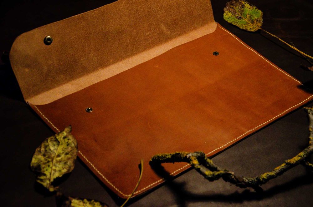 Husă handmade piele naturala laptop
