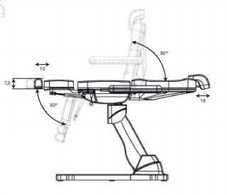 Стол за педикюр Plant (3 мотора) 168x56/81,5x54/128см -тъмно сив