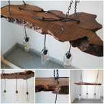 Plafoniera in stil industrial din lemn exotic