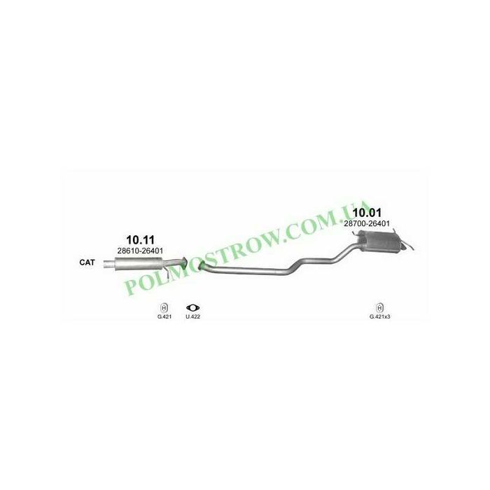 Ауспух средно гърне POLMOSTROW 10.11 ALU HYUNDAI SANTA FE /20832/