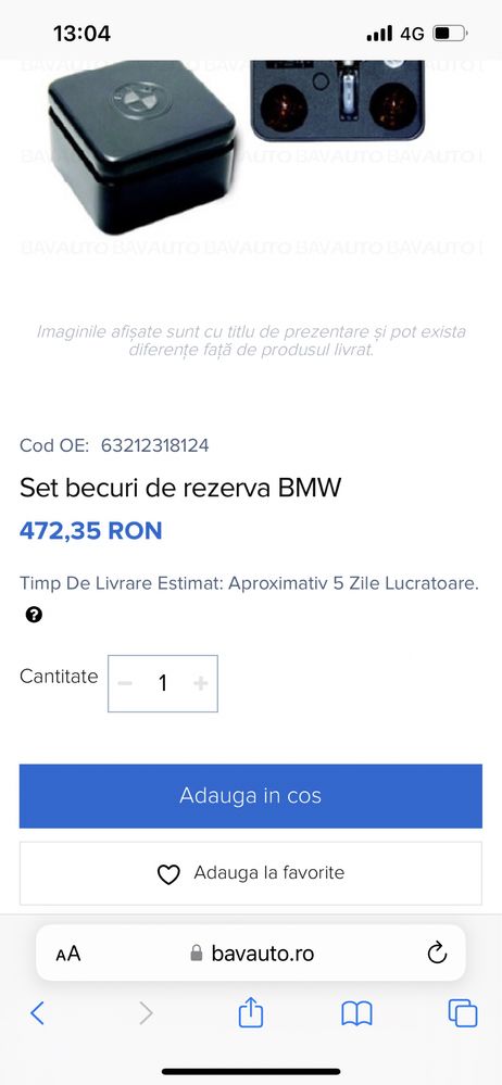 Set becuri rezerva BMW originale