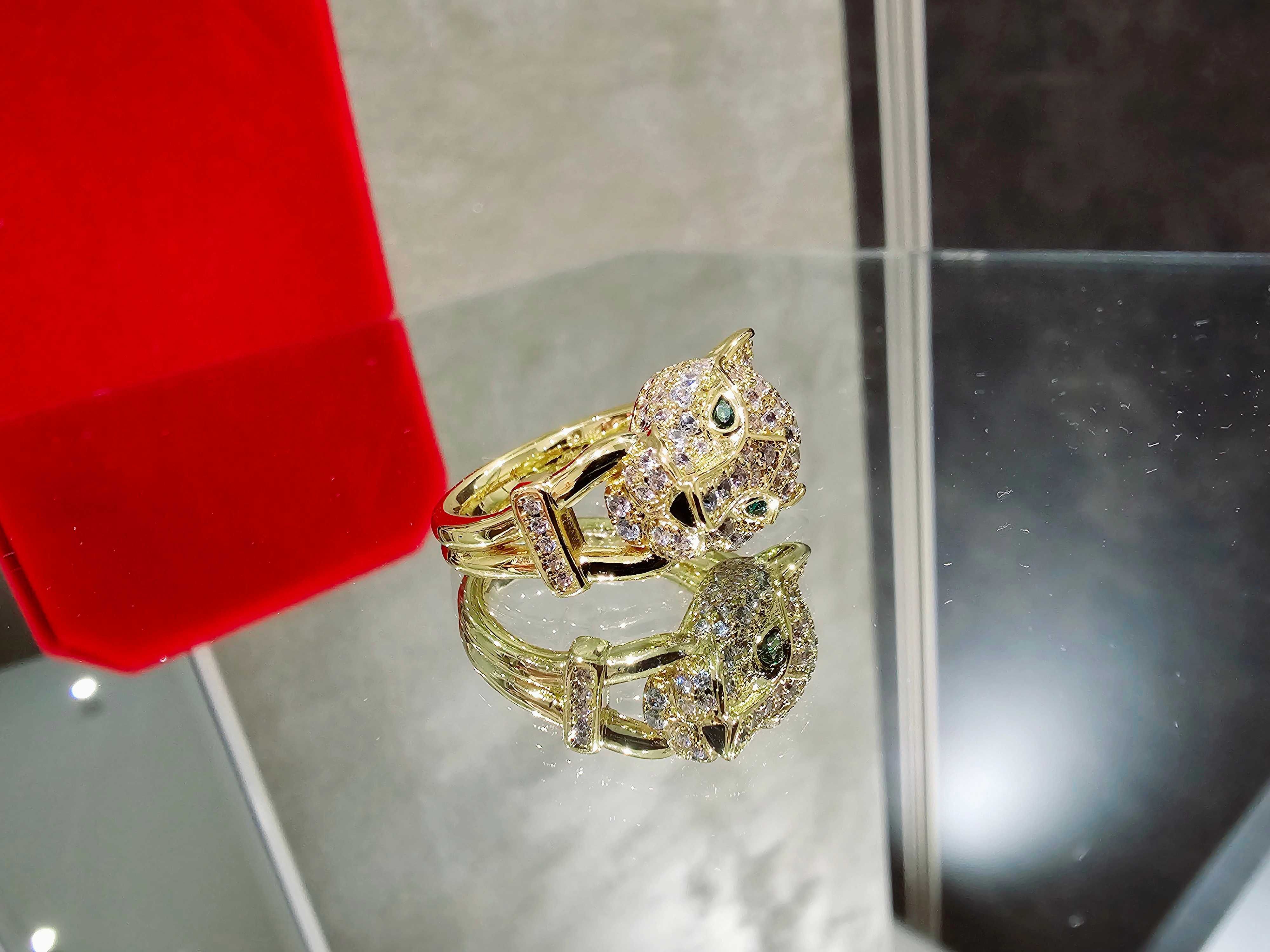 CARTIER Panthere de Cartier Gold Paved Head Diamonds Пръстен