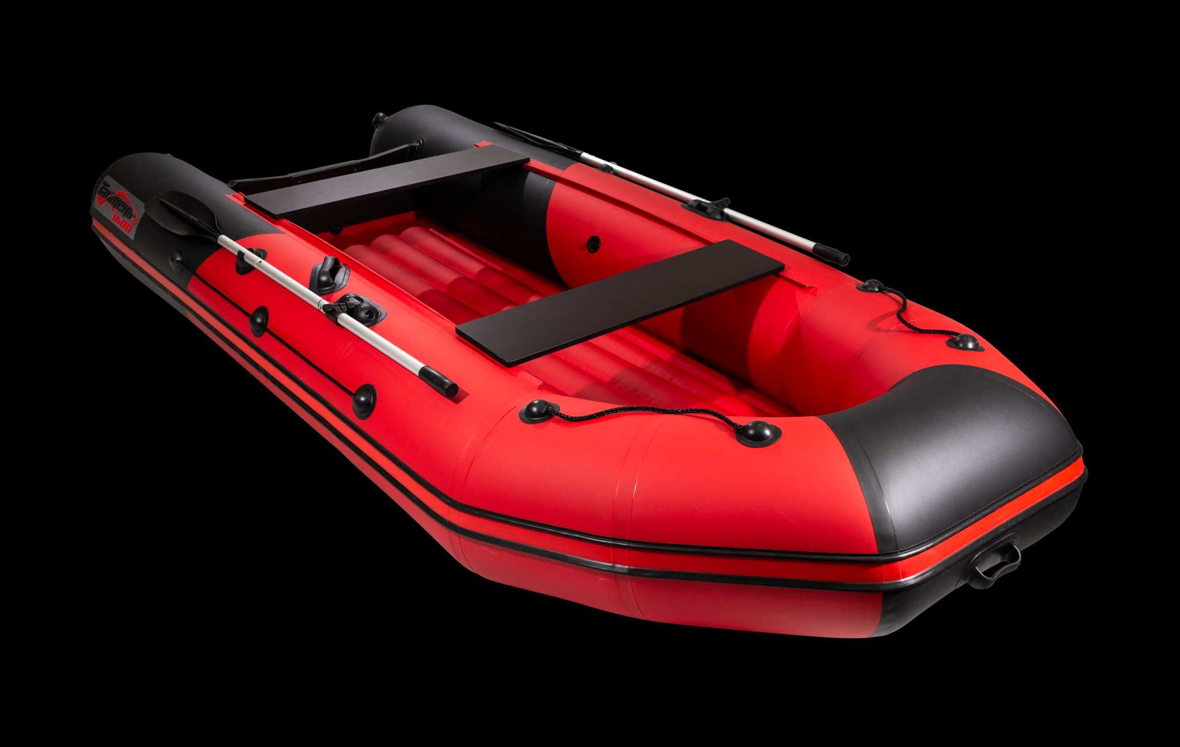 Лодка Таймень NX 3600 НДНД PRO камуфляж камыш/черный и красный/черный